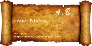 Arend Bianka névjegykártya